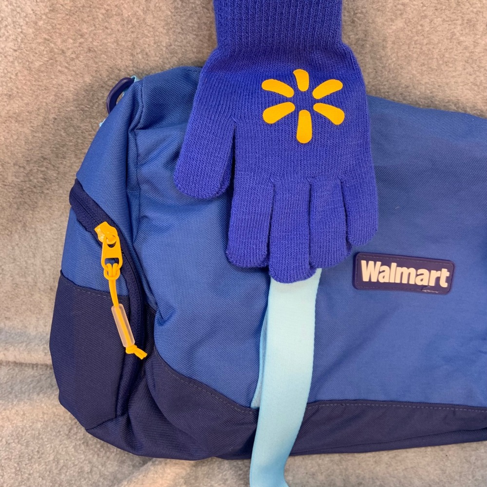Walmart Spark Logo Blue Walmart Duffel Bag and Glove Set One Size NWT